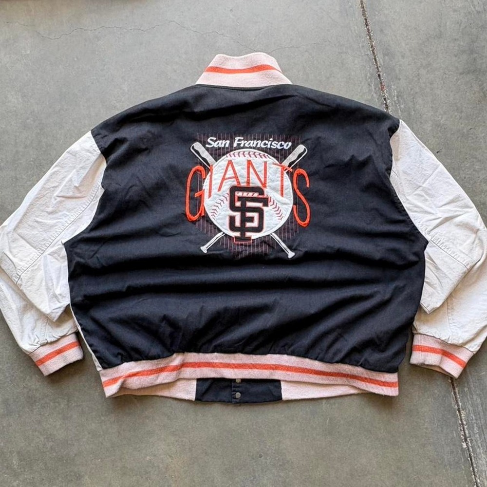 90s Rare San Francisco Giants MLB Two Tone Bomber Jacket